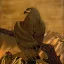 Gaston SUISSE (1896-1988) - Aigle Gymnogène branché se retournant, vers 1931.